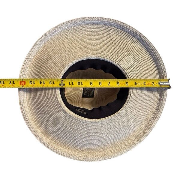 Eric Javits Packable Daphne Straw Fedora Hat Black Ribbon Vacation - Picture 9 of 9